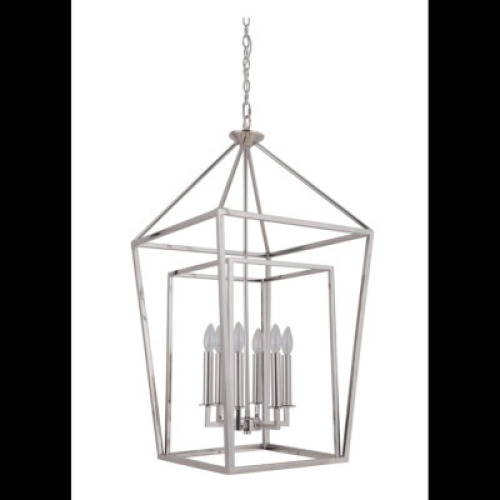 DESCRIPTION: HUDSON 6-LIGHT WIDE CAGE PENDANT BRAND/MODEL: CRAFTMADE 45836-PLN RETAIL$: $539.00 QTY: 1