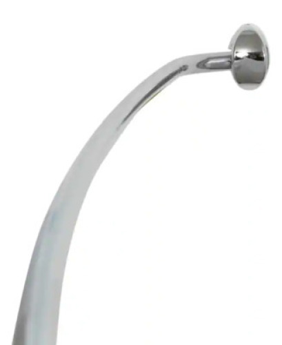 NEVER RUST ALUMINUM ADJUSTABLE CURVED SHOWER ROD IN CHROME