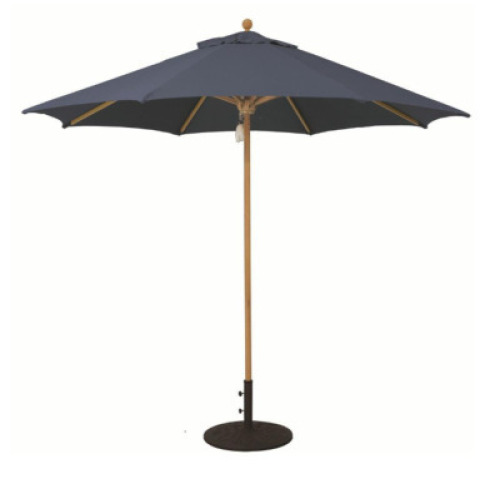 9' TEAK WOOD COMMERCIAL PULLEY LIFT ROUND MARKET UMBRELLA