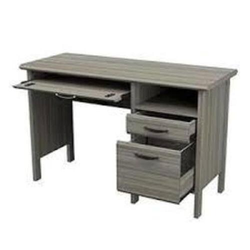 DESCRIPTION: (1) COMPUTER DESK WITH KEYBOARD TRAY BRAND/MODEL: INVAL #ES 15003 INFORMATION: SMOKE GRAY SIZE: 2 DRAWER, 1 SHELF RETAIL$: $234.51 EA QTY