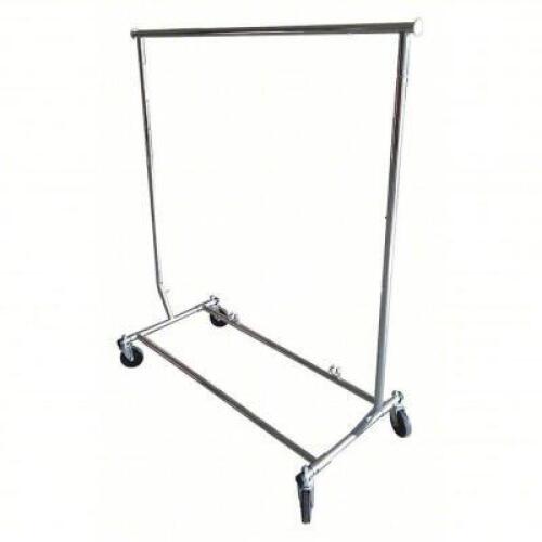 DESCRIPTION: (1) GARMENT RACK BRAND/MODEL: PRODUCT NUMBER #5CHV8 SIZE: 56 IN/61 IN/66 IN, 22 IN DP, 50 1/2 IN, HOLDS UP TO 24 GARMENTS RETAIL$: $179.1