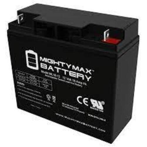 DESCRIPTION: (2) RECHARGEABLE LEAD ACID BATTERY BRAND/MODEL: MIGHTY MAX BATTERY INFORMATION: BLACK SIZE: 12 V RETAIL$: $39.99 EA QTY: 2
