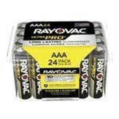 DESCRIPTION: (12) PACKS OF (24) BATTERIES BRAND/MODEL: RAYOVAC INFORMATION: AAA SIZE: 24 PACK RETAIL$: $15.20 EA QTY: 12