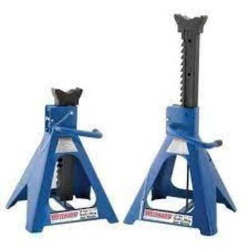 DESCRIPTION: (1) VEHICLE STAND, PIN AND RATCHET BRAND/MODEL: WESTWARD #13X036 INFORMATION: BLUE SIZE: 12 TON LOAD CAPACITY RETAIL$: $315.73 EA QTY: 1
