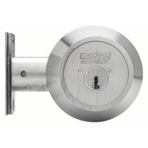 DESCRIPTION: (1) DEADBOLT LOCK ASSEMBLY BRAND/MODEL: MEDECO #48ZM78 INFORMATION: SATIN CHROME SIZE: A156.36/UL RETAIL$: $316.33 EA QTY: 1