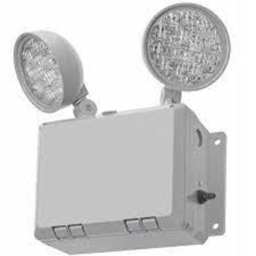 DESCRIPTION: (2) WET LOCATION LED EMERGENCY LIGHT BRAND/MODEL: LITHONIA LIGHTING INFORMATION: WHITE SIZE: ADJUSTABLE LED LAMP HEADS RETAIL$: $189.41 E