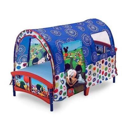 DESCRIPTION: (1) TODDLER TENT BED BRAND/MODEL: DELTA CHILDREN/BB86950MM INFORMATION: HOLDS UP TO 50LBS RETAIL$: $91.18 SIZE: 53.94 x 29.13 x 37.4 QTY: