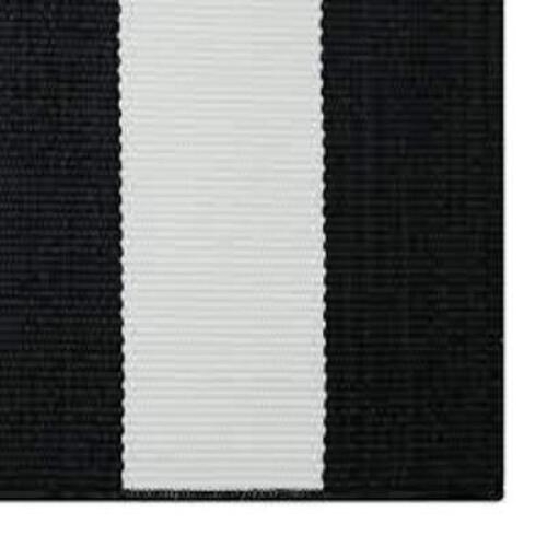 DESCRIPTION: (1) INDOOR/OUTDOOR RUG, PREMIUM BRAND/MODEL: BETTER HOMES AND GARDENS INFORMATION: IBIZA STRIPE - BLACK AND WHITE SIZE: 10' RETAIL$: $59.