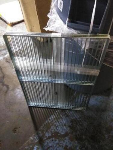 DESCRIPTION: (3) METAL SHELVING REPLACEMENTS INFORMATION: METAL SIZE: APPROX 36" X 48" RETAIL$: $38.00 EA QTY: 3
