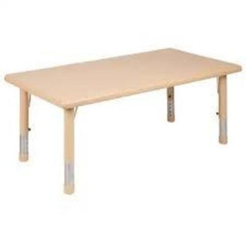DESCRIPTION: (1) CHILDRENS ACTIVITY TABLE BRAND/MODEL: FLASH FURNITURE #YU-YCX-001-2-RECT-NAT-GG INFORMATION: NATURAL WOOD SIZE: 48" X 24" X14-1/2" RE