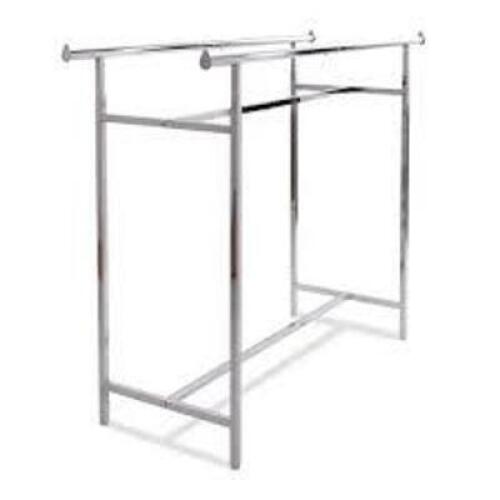 DESCRIPTION: (1) HEAVY DUTY DOUBLE BAR RACK WITH V BRACE BRAND/MODEL: ECONOCO #K40 INFORMATION: CHROME SIZE: 49-70" RETAIL$: $70.50 EA QTY: 1