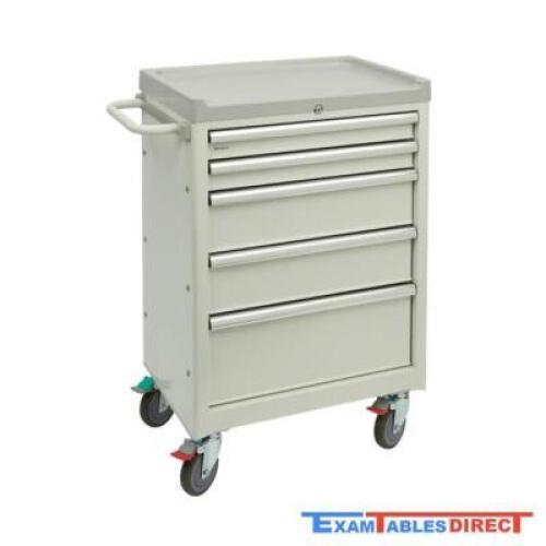 DESCRIPTION: (1) ROLLING LOCKING MEDICAL CART WITH DRAWERS, INCLUDES KEY BRAND/MODEL: BREWER INFORMATION: CREAM, IMAGES ARE FOR ILLUSTRATION PURPOSES