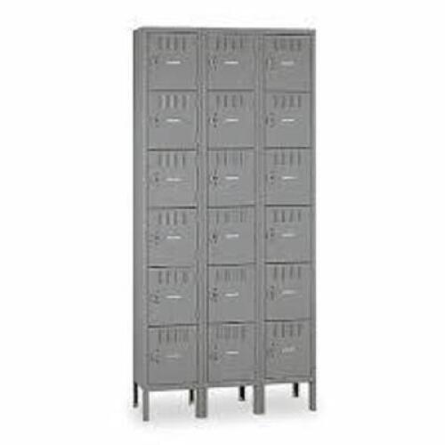 DESCRIPTION: (1) 6 TIER LOCKERS BRAND/MODEL: TENNSCO #4LA22 INFORMATION: GRAY, MUST COME INSPECT, SLIGHT DAMAGE SIZE: 6 TIER, 3 WIDE. RETAIL$: $1140.0