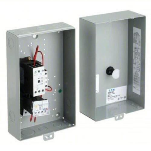 DESCRIPTION: (1) MAGNETIC MOTOR STARTER BRAND/MODEL: EATON #5XHJ0 SIZE: 9.0 TO 45.0, 208V AC, 1, 1NO, 10 HP, HP @ 3 PHASE - 240V, 3 POLES RETAIL$: $70