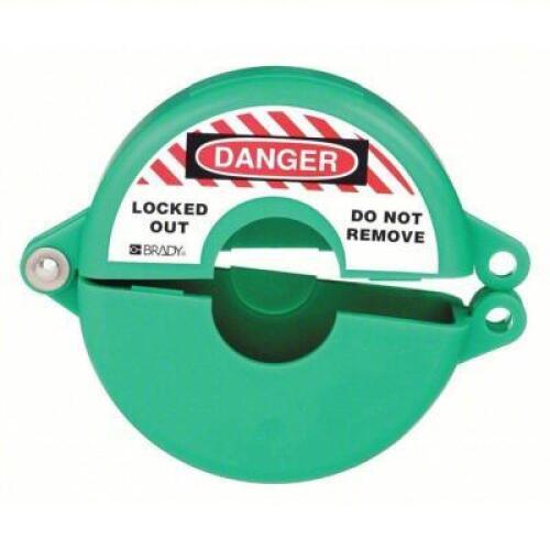 DESCRIPTION: (15) GATE VALVE LOCKOUT: HINGED BRAND/MODEL: BRADY #15Y677 INFORMATION: GREEN SIZE: HINGED, FOR 2 1/2 IN MAX HAND WHEEL DIA, FOR 1 IN MIN