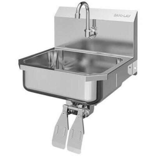 DESCRIPTION: (1) HANDS FREE PEDAL SINK OPERATIONS BRAND/MODEL: CHICAGO FAUCETS INFORMATION: CHROME PLATED SIZE: PEDAL ONLY, SINK NOT INCLUDED RETAIL$: