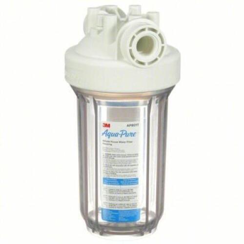 DESCRIPTION: (1) FILTER HOUSING BRAND/MODEL: AQUA PURE #61HJ90 SIZE: 1 IN, NPT, 20 GPM, 100 PSI MAX PRESSURE, 14 1/8 IN OVERALL HT, CLEAR RETAIL$: $17