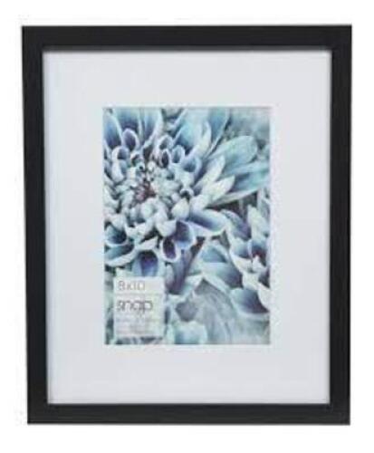 DESCRIPTION: (3) PHOTO FRAMES BRAND/MODEL: MANY INFORMATION: (2) BLACK 4X6, (1) 8X10 RETAIL$: $16.44 EA QTY: 3