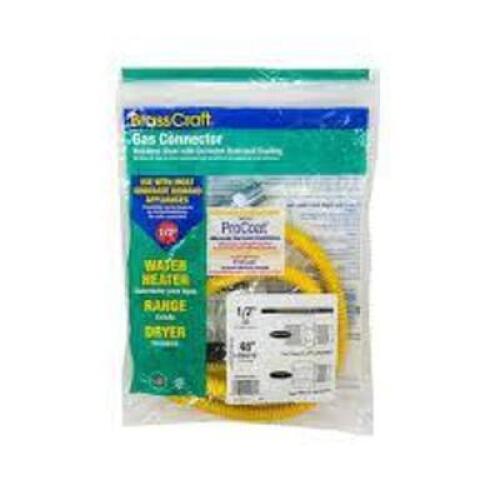 DESCRIPTION: (5) GAS FITTING HOSE BRAND/MODEL: BRASSCRAFT #CSSD54-48 INFORMATION: YELLOW SIZE: 48", 1/2" OD RETAIL$: $19.05 EA QTY: 5