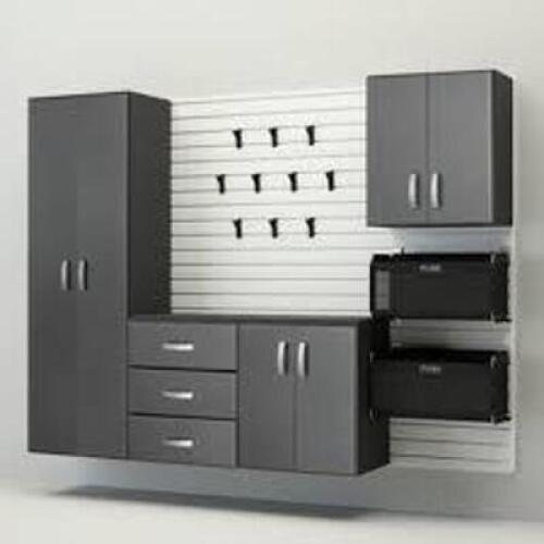 DESCRIPTION: (1) SET OF SYSTEM ACCESSORIES ONLYBRAND/MODEL: FLOWWALLINFORMATION: (3) BOXES OF VARIOUS HOOKS (2) SHELVESSIZE: MUST COME INSPECTRETAIL$: $500.00 TOTALQTY: 1