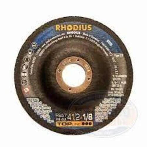 DESCRIPTION: (20) GRINDING DISC BRAND/MODEL: RHODIUS/RS57 INFORMATION: TYPE 27/FOR STEEL SIZE: 9" X 1/4" RETAIL$: 12.98 EACH QTY: 20