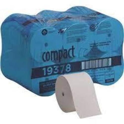 DESCRIPTION: (1) CASE OF (18) ROLLS OF HIGH CAPACITY TOILET PAPER BRAND/MODEL: COMPACT #19378 SIZE: 1500 SHEETS PER ROLL RETAIL$: $63.99 QTY: 1