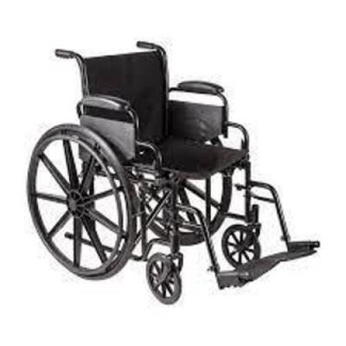 DESCRIPTION: (1) MANUAL WHEELCHAIR WITH FIXED ARMRESTS BRAND/MODEL: DMI #503-0658-0200 INFORMATION: BLACK RETAIL$: $250.63 EA QTY: 1