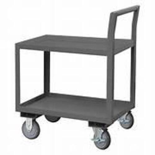 DESCRIPTION: (1) 2 SHELF ROLLING UTILITY CART BRAND/MODEL: DURHAM INFORMATION: STEEL SIZE: 30" X 18" RETAIL$: $471.99 EA QTY: 1
