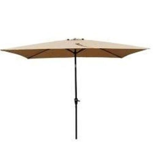 DESCRIPTION: (1) OUTDOOR UMBRELLA, RECTANGULAR BRAND/MODEL: SUGIFT INFORMATION: BEIGE SIZE: 155X15X15 CM RETAIL$: $179.99 EA QTY: 1