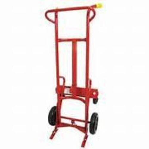 DESCRIPTION: (1) ERGONOMIC TILT BACK DRUM HAND TRUCK BRAND/MODEL: DAYTON #34D647 INFORMATION: RED SIZE: FOR 55 GAL CNTNR CAP, 1,000 LB LOAD CAPACITY R