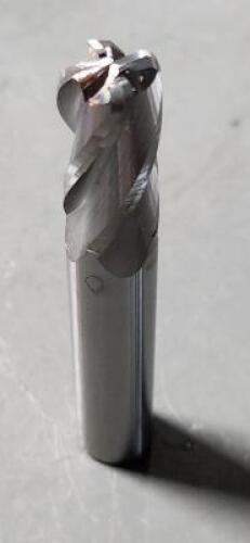 DESCRIPTION: (3) SOLID CARBIDE CORNER RADIUS END MILL BRAND/MODEL: HTC 350-4500 SIZE: 1/2" 1" LOC 0.90" RAD RETAIL$: $52.47 EA QTY: 3