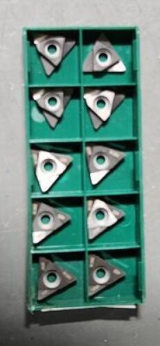 DESCRIPTION: (10) SOLID CARBIDE GROOVING INSERT BRAND/MODEL: TOOL FLO TNMC 32 RETAIL$: 19.46 PER INSERT QTY: 10