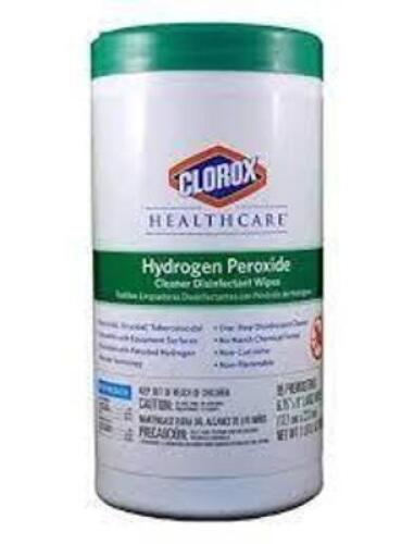 DESCRIPTION: (6) HYDROGEN PEROXIDE WIPES BRAND/MODEL: CLOROX HEALTHCARE SIZE: 95 WIPES PER CONTAINER RETAIL$: $10.00 EA QTY: 6