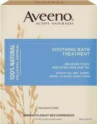 DESCRIPTION: (6) BOXES OF (8) SINGLE USE PACKETS OF SOOTHING BATH TREATMENT BRAND/MODEL: AVEENO SIZE: 1.5 OZ RETAIL$: $10.00 EA QTY: 6