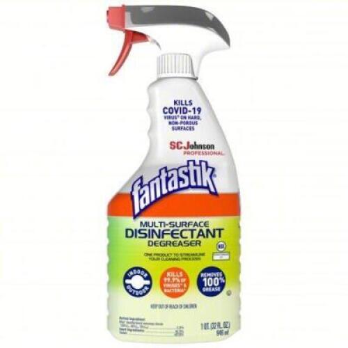 DESCRIPTION: (6) DISINFECTANT AND DEGREASER BRAND/MODEL: FANTASTIK #56DY50 INFORMATION: TRIGGER SPRAY SIZE: 32 OZ RETAIL$: $30.00 TOTAL QTY: 6