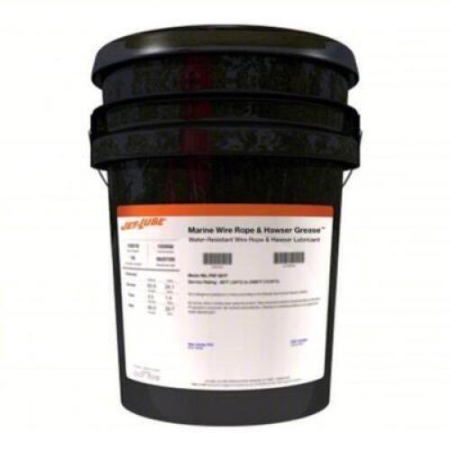 DESCRIPTION: (1) MARINE WIRE ROPE AND HAWSER GREASE BRAND/MODEL: JET-LUBE #26W748 SIZE: 5 GALLON RETAIL$: $490.60 EA QTY: 1