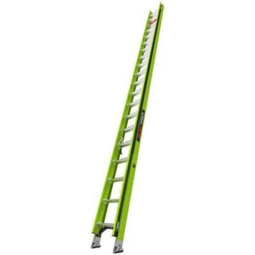 DESCRIPTION: (1) FIBERGLASS EXTENSION LADDER BRAND/MODEL: LITTLE GIANT INFORMATION: 300 LB CAPACITY, HI VIZ GREEN, LOCATED ACROSS THE STREET AT SHAPIR