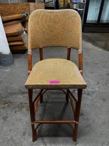 (4) 30" WOODEN / WICKER BAR STOOLS