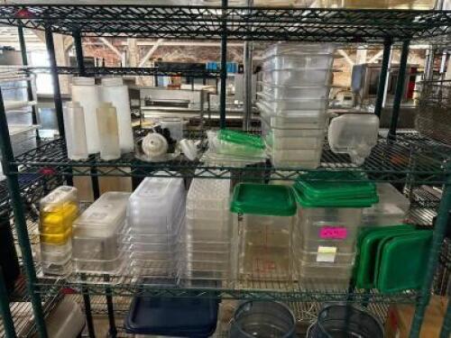 CONTENTS OF (2) SHELVING INSERTS - ASSORTED PLASTIC INSERTS AND CONTAINERS.