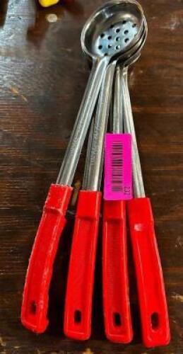 (4) SLOTTED STAINLESS PORTION SCOOPS