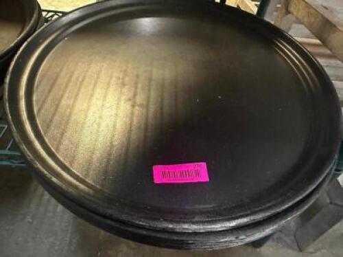 (3) 27" BLACK OVAL SERVING TRAYS