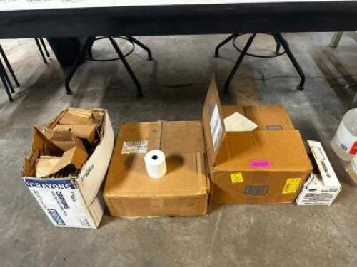 (1) LOT OF RECEIPT PAPER AND CRAYONS