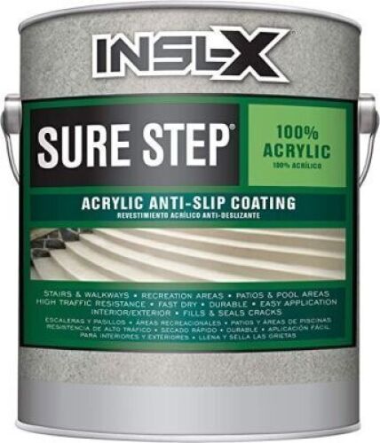 DESCRIPTION: (2) ACRYLIC ANTI-SLIP COATING BRAND/MODEL: INSL-X SURE STEP INFORMATION: DESART SAND SIZE: 1 GALLON RETAIL$: $70.0 ea QTY: 2