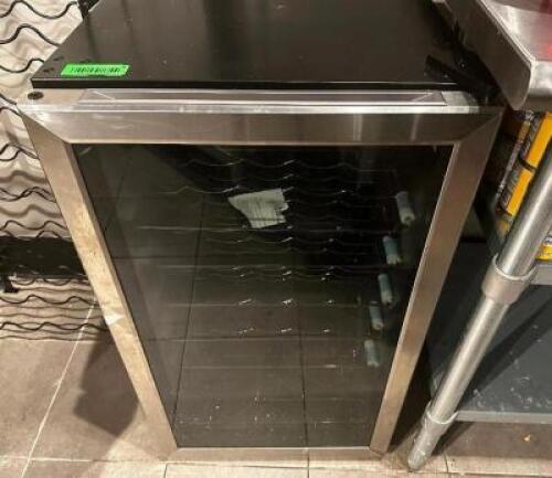 DESCRIPTION: INSIGNIA 29 BOTTLE WINE COOLER IN STAINLESS BRAND / MODEL: INSIGNIA NS-WC29SS9 ADDITIONAL INFORMATION RETAILS NEW FOR $320 LOCATION: UPST