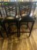 DESCRIPTION: (2) CROSS BACK 30" METAL BAR STOOL W/ BLACK CUSHION SEATS - IN GOOD CONDITION LOCATION: UPSTAIRS THIS LOT IS: SOLD BY THE PIECE QTY: 2 - 2