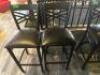 DESCRIPTION: (2) CROSS BACK 30" METAL BAR STOOL W/ BLACK CUSHION SEATS - IN GOOD CONDITION LOCATION: UPSTAIRS THIS LOT IS: SOLD BY THE PIECE QTY: 2 - 2