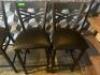 DESCRIPTION: (2) CROSS BACK 30" METAL BAR STOOL W/ BLACK CUSHION SEATS - IN GOOD CONDITION LOCATION: UPSTAIRS THIS LOT IS: SOLD BY THE PIECE QTY: 2 - 2