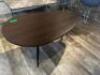 DESCRIPTION: TEAR SHAPED LAMINATE WOOD COFFEE / ACCENT TABLE LOCATION: UPSTAIRS QTY: 1