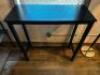 DESCRIPTION: 39 1/2" WOODEN COUNTER HEIGHT TABLE. SIZE 39 1/2" X 40" T LOCATION: UPSTAIRS QTY: 1