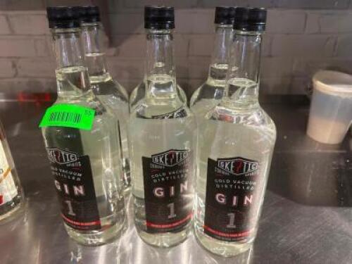 DESCRIPTION: (6) UN-OPENED BOTTLES OF SKEPTIC GIN ADDITIONAL INFORMATION RETAILS FOR $27 EACH LOCATION: UPSTAIRS THIS LOT IS: SOLD BY THE PIECE QTY: 6